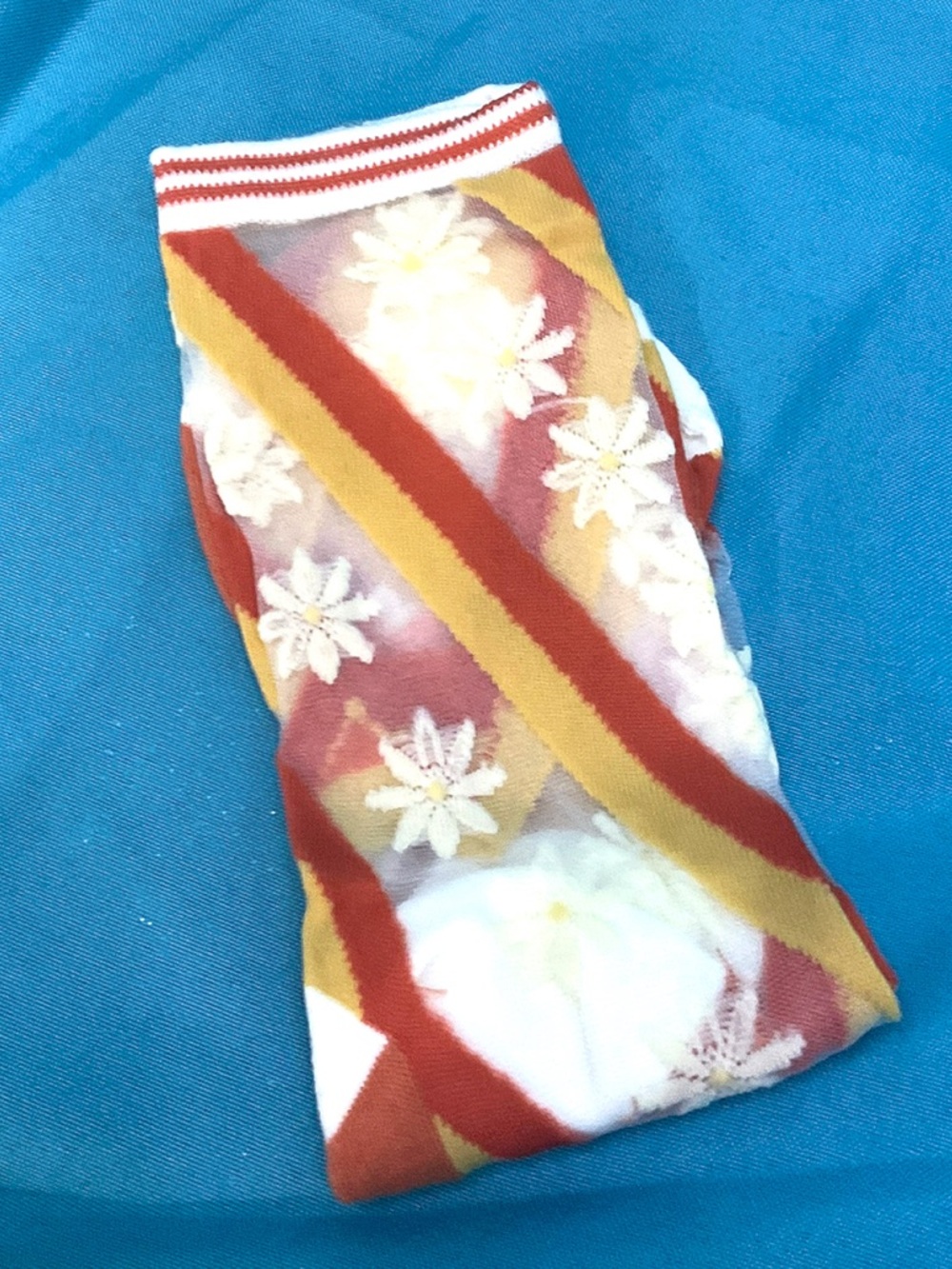 Floral & Stripe Sheer Socks - Pack of 5 NIP - Picture 5 of 7